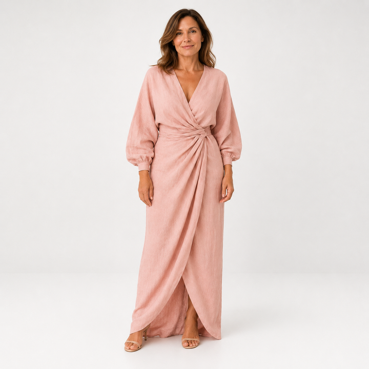 Hermine - Robe en Lin à Col en V
