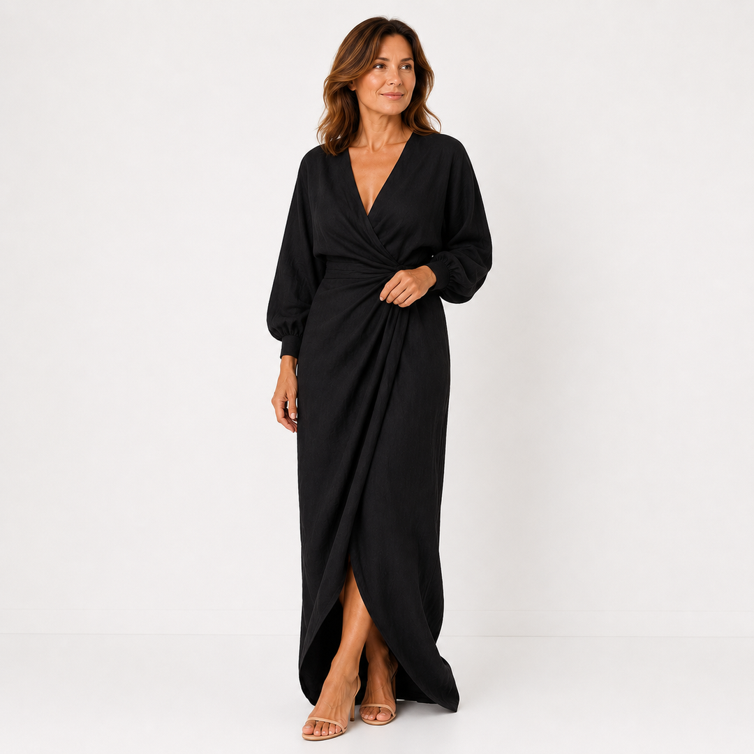 Hermine - Robe en Lin à Col en V