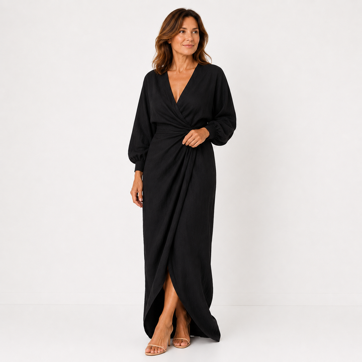 Hermine - Robe en Lin à Col en V