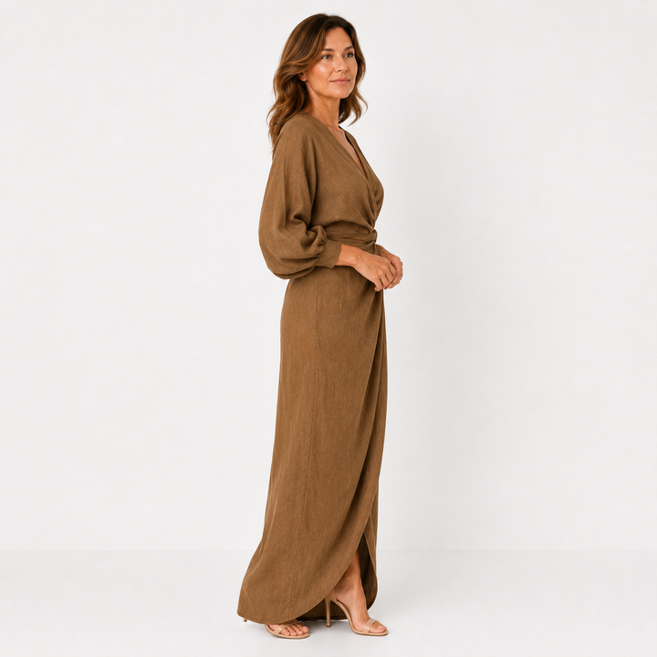Hermine - Robe en Lin à Col en V
